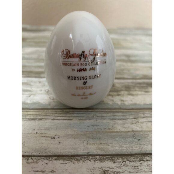 Lena Liu Danbury Mint Butterfly Garden Porcelain Egg Lot of 3 w/Stands 1990s - Picture 15 of 16